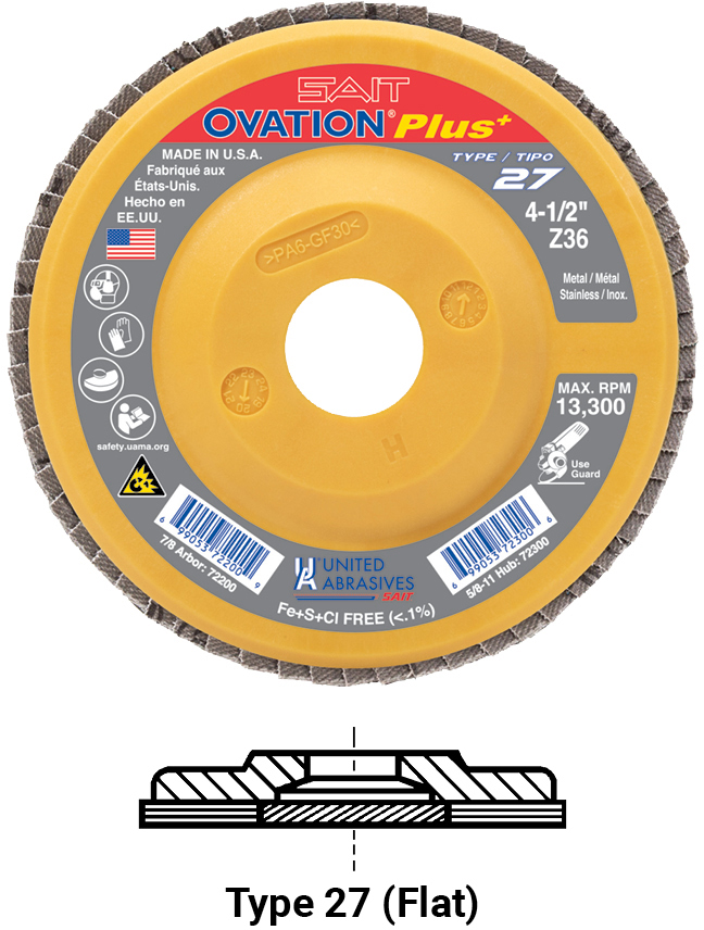 OVATION+ 4-1/2 X 5/8-11 Z 36X - Flap Discs